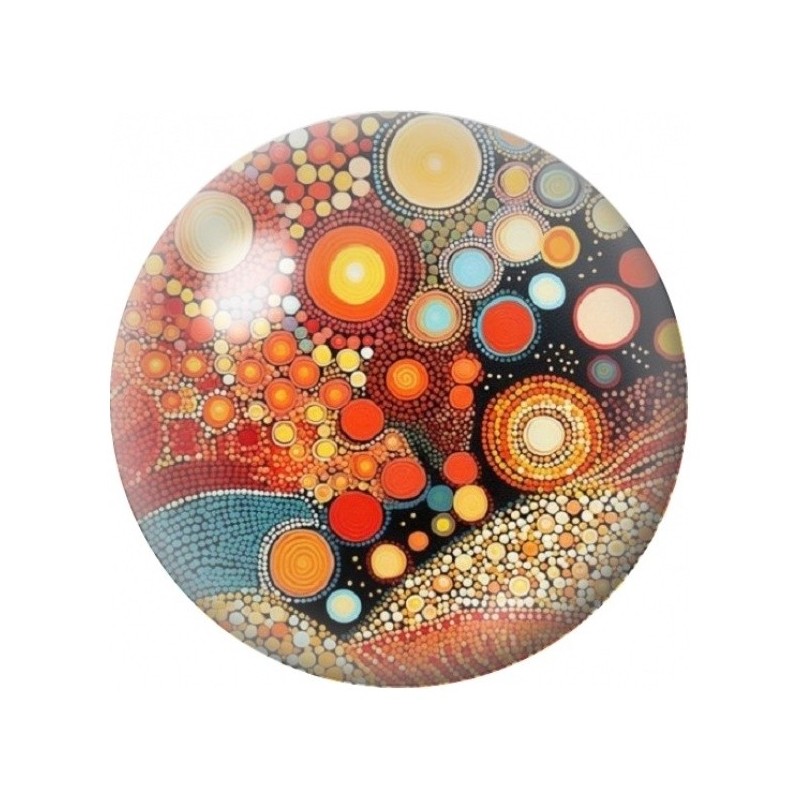 Cabochon en Verre Illustré Bulles Solaires en Mosaïque 12 à 25mm