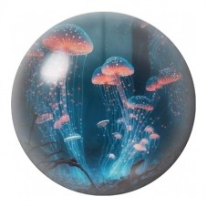 Cabochon en Verre Illustré Méduses Roses des Profondeurs 12 à 25mm pour la Création de Bijoux Fantaisie - DIY