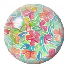 Cabochon en Verre Illustré Feuillage Fleuri Multicolore 12 à 25mm pour la Création de Bijoux Fantaisie - DIY