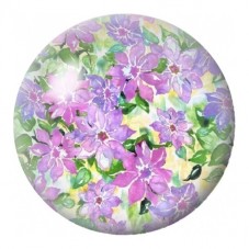 Cabochon en Verre Illustré Hortensias Violets 12 à 25mm pour la Création de Bijoux Fantaisie - DIY