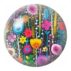 Cabochon en Verre Illustré Jardin Graphique Multicolore 12 à 25mm pour la Création de Bijoux Fantaisie - DIY
