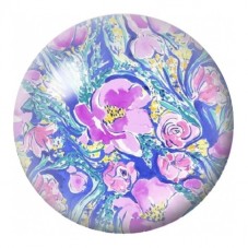 Cabochon en Verre Illustré Roses Mauves Abstraites 12 à 25mm pour la Création de Bijoux Fantaisie - DIY