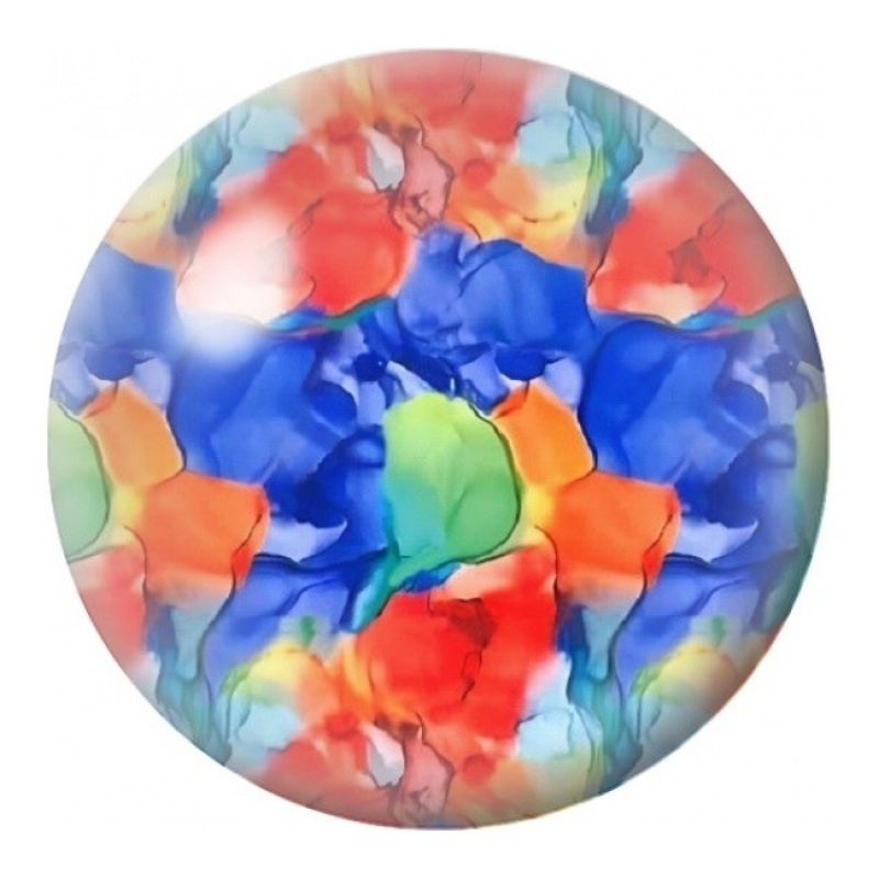 Cabochon en Verre Illustré Fleurs Abstraites Bleues et Orange 12 à 25mm