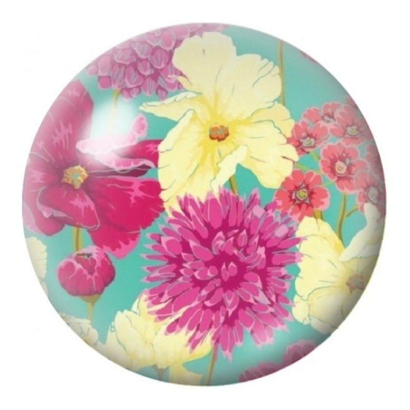 Cabochon en Verre Illustré Bouquet Rose et Jaune 12 à 25mm