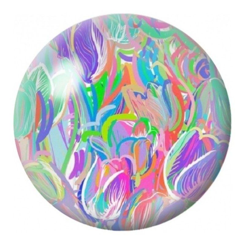 Cabochon en Verre Illustré Tulipes Psychédéliques Multicolores 12 à 25mm