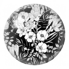Cabochon en Verre Illustré Bouquet Blanc et Noir 12 à 25mm pour la Création de Bijoux Fantaisie - DIY
