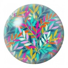 Cabochon en Verre Illustré Feuillage Graphique Multicolore 12 à 25mm pour la Création de Bijoux Fantaisie - DIY