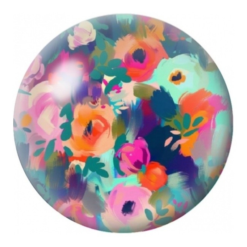 Cabochon en Verre Illustré Bouquet Abstrait Multicolore 12 à 25mm