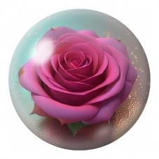 Cabochon en Verre Illustré Rose Fuchsia 12 à 25mm pour la Création de Bijoux Fantaisie - DIY