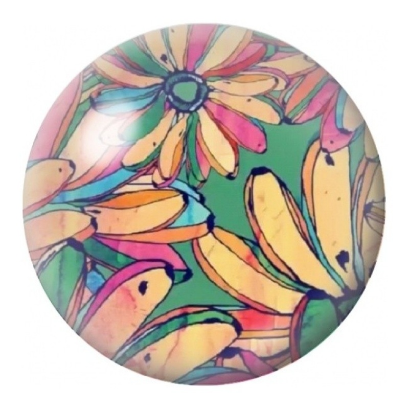 Cabochon en Verre Illustré Marguerites Graphiques Pastel 12 à 25mm