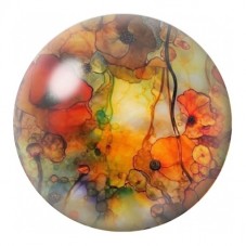 Cabochon en Verre Illustré Jardin d’Automne en Encre Fluide 12 à 25mm pour la Création de Bijoux Fantaisie - DIY