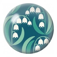 Cabochon en Verre Illustré Muguet Graphique Turquoise 12 à 25mm pour la Création de Bijoux Fantaisie - DIY