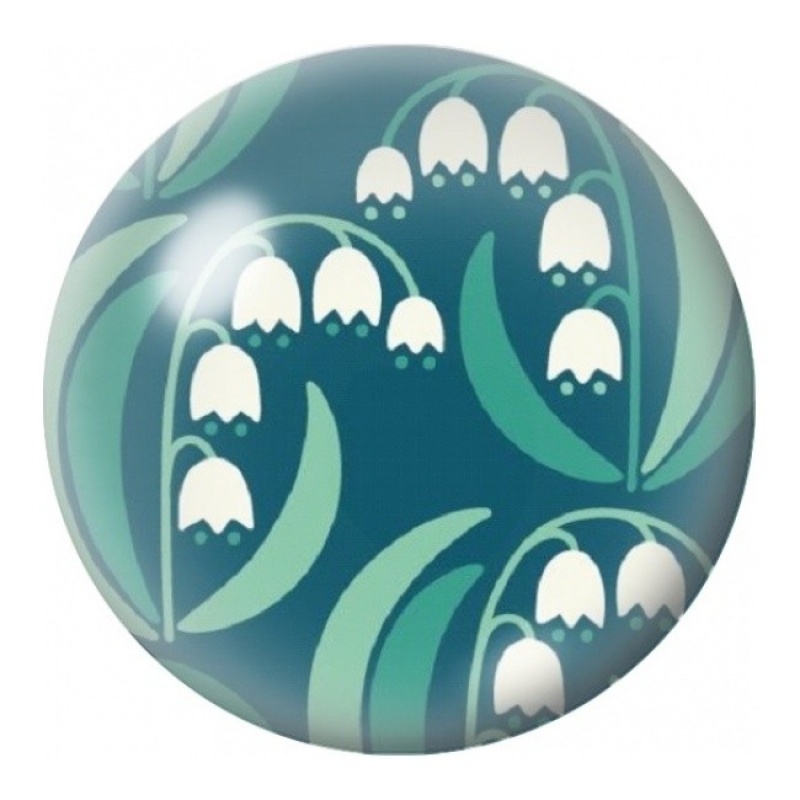 Cabochon en Verre Illustré Muguet Graphique Turquoise 12 à 25mm