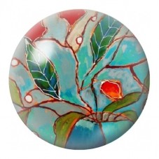 Cabochon en Verre Illustré Branche au Bouton Rouge 12 à 25mm pour la Création de Bijoux Fantaisie - DIY