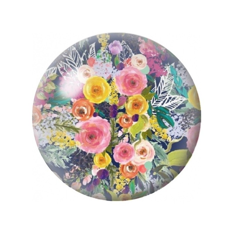 Cabochon en Verre Illustré Bouquet de Roses Multicolores 12 à 25mm
