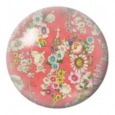 Cabochon en Verre Illustré Jardin Floral Vintage sur Corail 12 à 25mm pour la Création de Bijoux Fantaisie - DIY