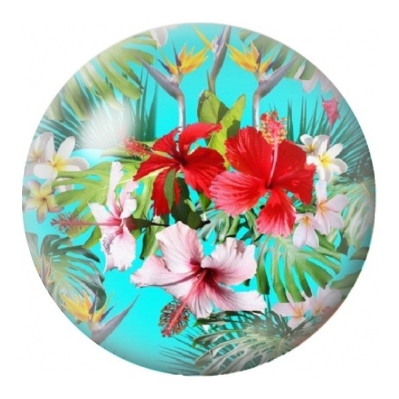 Cabochon en Verre Illustré Lys Tropicaux Rouges 12 à 25mm