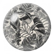 Cabochon en Verre Illustré Feuillage Tropical en Noir et Blanc 12 à 25mm pour la Création de Bijoux Fantaisie - DIY