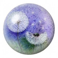 Cabochon en Verre Illustré Pissenlits dans la Brume Violette 12 à 25mm pour la Création de Bijoux Fantaisie - DIY