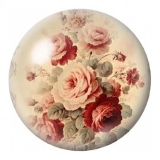 Cabochon en Verre Illustré Bouquet de Roses Anciennes 12 à 25mm pour la Création de Bijoux Fantaisie - DIY