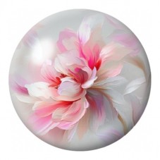 Cabochon en Verre Illustré Fleur Rose Vaporeuse 12 à 25mm pour la Création de Bijoux Fantaisie - DIY