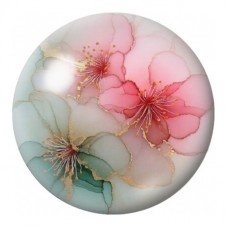 Cabochon en Verre Illustré Fleurs de Cerisier Pastel 12 à 25mm pour la Création de Bijoux Fantaisie - DIY
