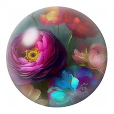 Cabochon en Verre Illustré Bouquet Lumineux Multicolore 12 à 25mm pour la Création de Bijoux Fantaisie - DIY