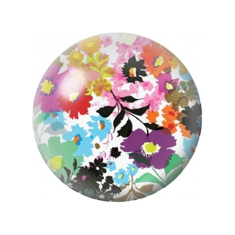 Cabochon en Verre Illustré Bouquet en Silhouettes Colorées 12 à 25mm