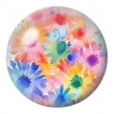 Cabochon en Verre Illustré Marguerites Multicolores 12 à 25mm pour la Création de Bijoux Fantaisie - DIY