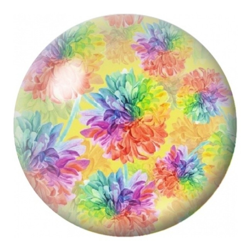Cabochon en Verre Illustré Nuage de Fleurs Colorées 12 à 25mm