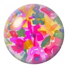 Cabochon en Verre Illustré Pétales Abstraits Fluo 12 à 25mm pour la Création de Bijoux Fantaisie - DIY