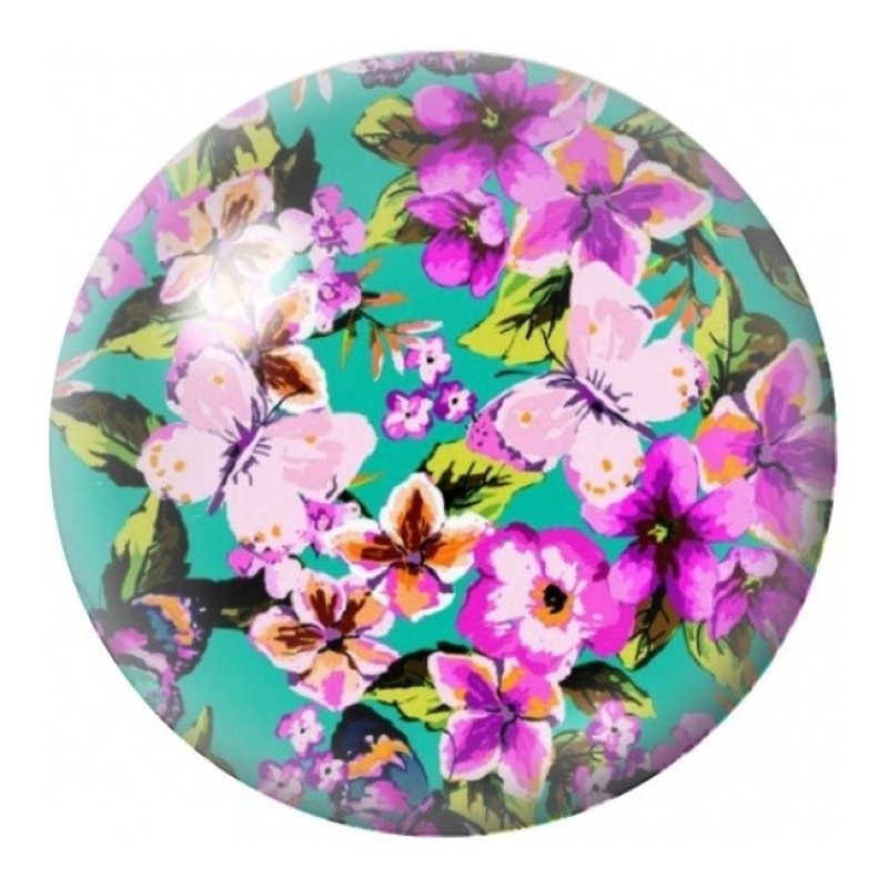 Cabochon en Verre Illustré Fleurs Tropicales Multicolores 12 à 25mm