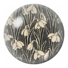 Cabochon en Verre Illustré Perce-Neige sur Fond Noir 12 à 25mm pour la Création de Bijoux Fantaisie - DIY