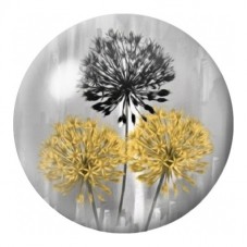 Cabochon en Verre Illustré Fleurs d’Allium Dorées 12 à 25mm pour la Création de Bijoux Fantaisie - DIY
