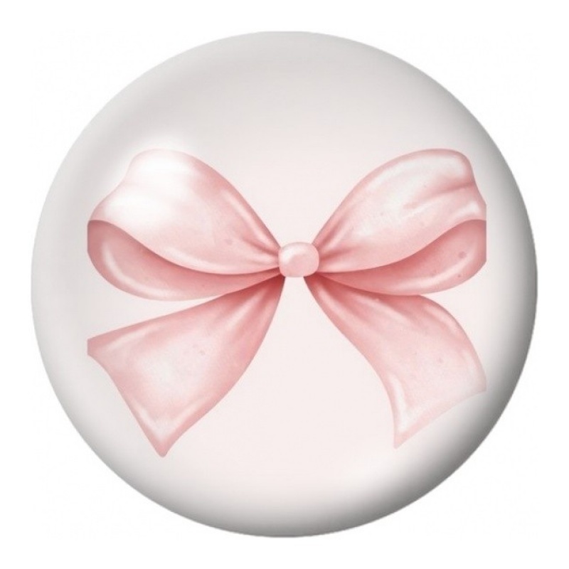 Cabochon en Verre Illustré Nœud Rose Poudré 12 à 25mm