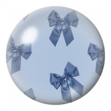 Cabochon en Verre Illustré Nœuds Bleus sur Fond Ciel 12 à 25mm pour la Création de Bijoux Fantaisie - DIY