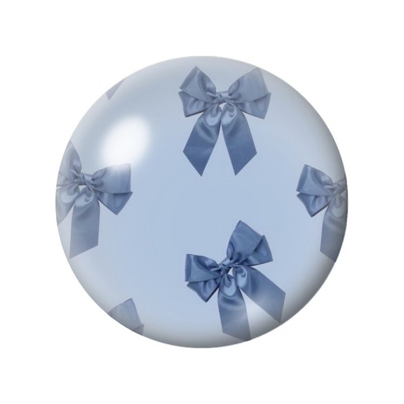 Cabochon en Verre Illustré Nœuds Bleus sur Fond Ciel 12 à 25mm