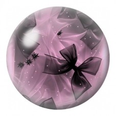 Cabochon en Verre Illustré Nœud Noir sur Fond Violet 12 à 25mm pour la Création de Bijoux Fantaisie - DIY