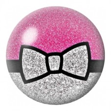 Cabochon en Verre Illustré Nœud Argenté sur Paillettes Roses 12 à 25mm pour la Création de Bijoux Fantaisie - DIY