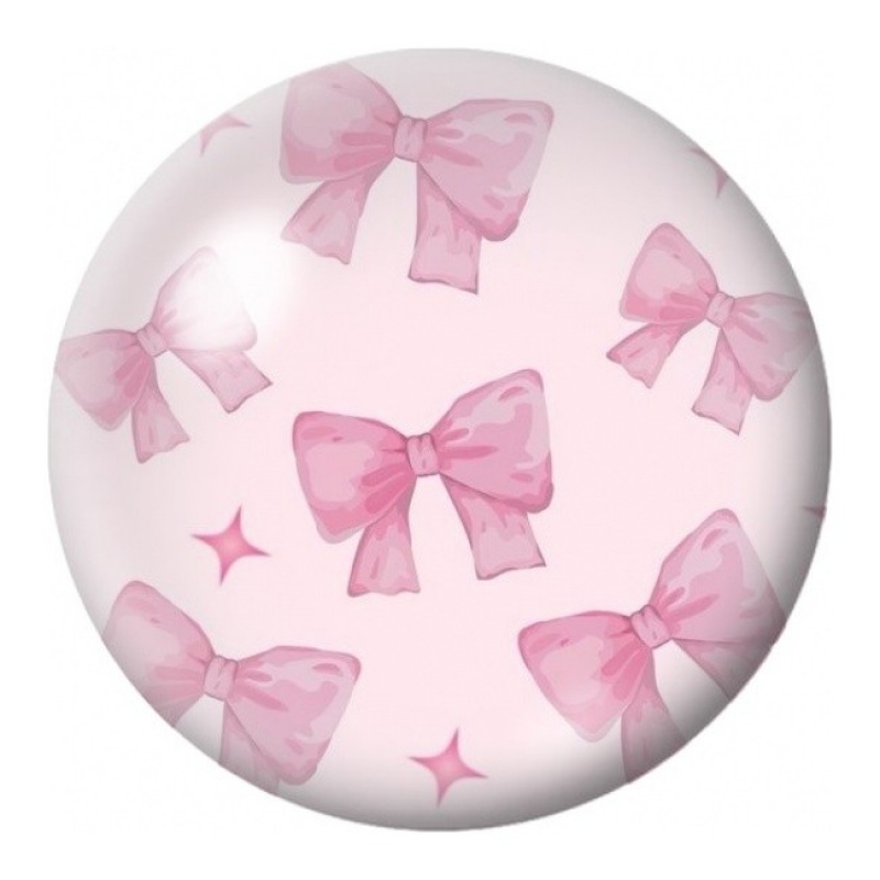 Cabochon en Verre Illustré Petits Nœuds Roses 12 à 25mm