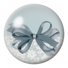Cabochon en Verre Illustré Nœud Bleu Gris sur Dentelle 12 à 25mm pour la Création de Bijoux Fantaisie - DIY