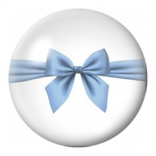 Cabochon en Verre Illustré Nœud Bleu sur Ruban 12 à 25mm pour la Création de Bijoux Fantaisie - DIY
