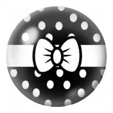 Cabochon en Verre Illustré Petit Nœud Blanc à Pois 12 à 25mm pour la Création de Bijoux Fantaisie - DIY