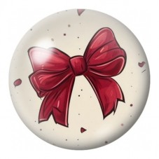 Cabochon en Verre Illustré Nœud Bordeaux et Petits Cœurs 12 à 25mm pour la Création de Bijoux Fantaisie - DIY