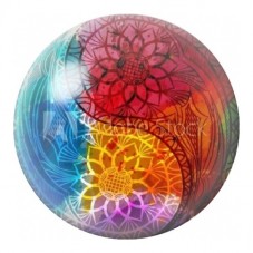 Cabochon en Verre Illustré Yin Yang Mandalas Arc-en-Ciel 12 à 25mm pour la Création de Bijoux Fantaisie - DIY