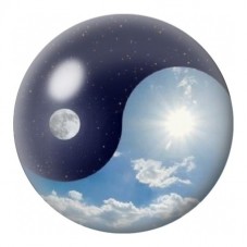 Cabochon en Verre Illustré Yin Yang Jour et Nuit Étoilée 12 à 25mm pour la Création de Bijoux Fantaisie - DIY