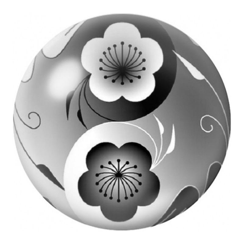 Cabochon en Verre Illustré Yin Yang Fleurs de Prunier 12 à 25mm