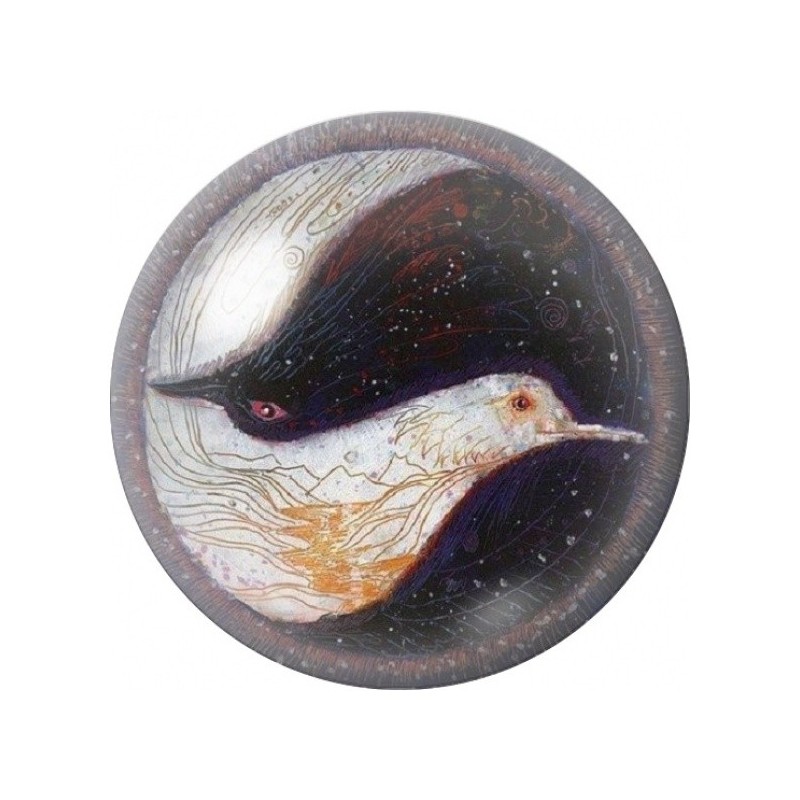 Cabochon en Verre Illustré Yin Yang Baleines Cosmiques 12 à 25mm
