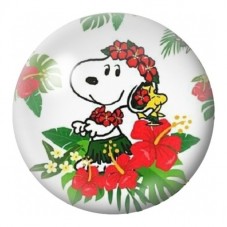Cabochon en Verre Illustré Snoopy Hawaïen 12 à 25mm pour la Création de Bijoux Fantaisie - DIY