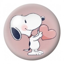 Cabochon en Verre Illustré Snoopy au Grand Cœur Rose 12 à 25mm pour la Création de Bijoux Fantaisie - DIY